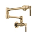 Brizo 62843LF-GL Litze Wall Mount Pot Filler with Knurled Handle Luxe Gold 1