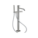 Treemme 1303 Floor Mount Tub Filler With Hand Shower No Rough Stainless 1