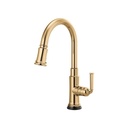Brizo 64074LF Rook Pull Down Kitchen Faucet With Smart Touch Polished Gold 1