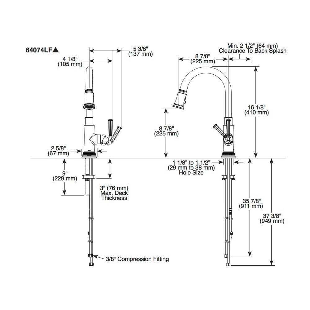 Brizo 64074LF Rook Pull Down Kitchen Faucet With Smart Touch Polished Gold 2