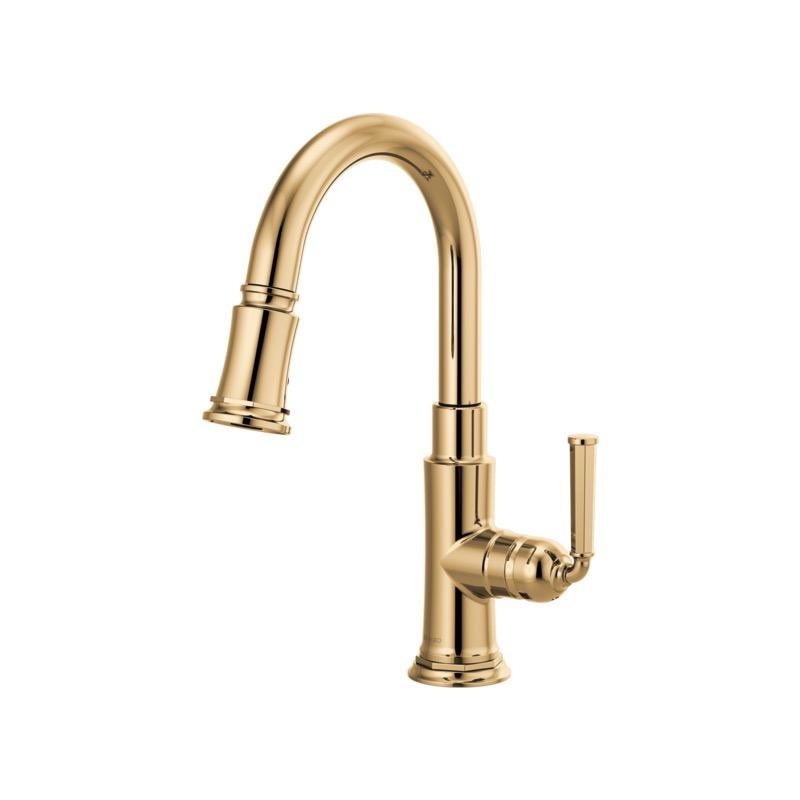 Brizo 63974LF Rook Single Handle Pull Down Prep Kitchen Faucet Polished Gold 1