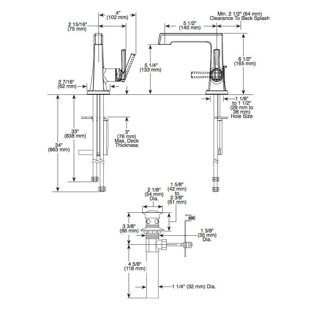 Brizo 65098LF Levoir Single Handle Lavatory Faucet Luxe Steel 2