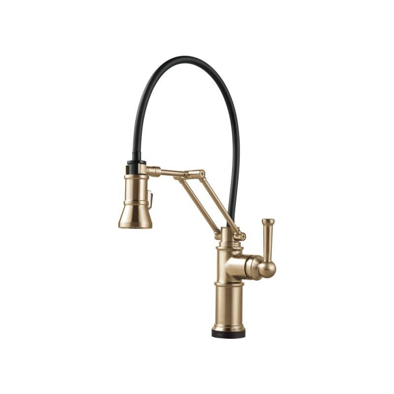Brizo 64225LF-GL Artesso Articulating Arm Kitchen Faucet With Smart Touch Luxe Gold 1