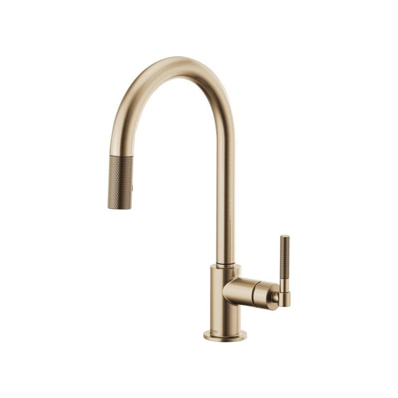 Brizo 63043LF Litze Pull Down Faucet with Arc Spout Luxe Gold 1