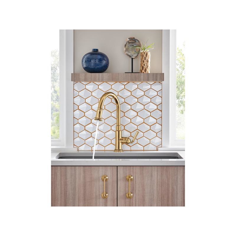 Brizo 63074LF Rook Single Handle Pull Down Kitchen Faucet Polished Gold 2
