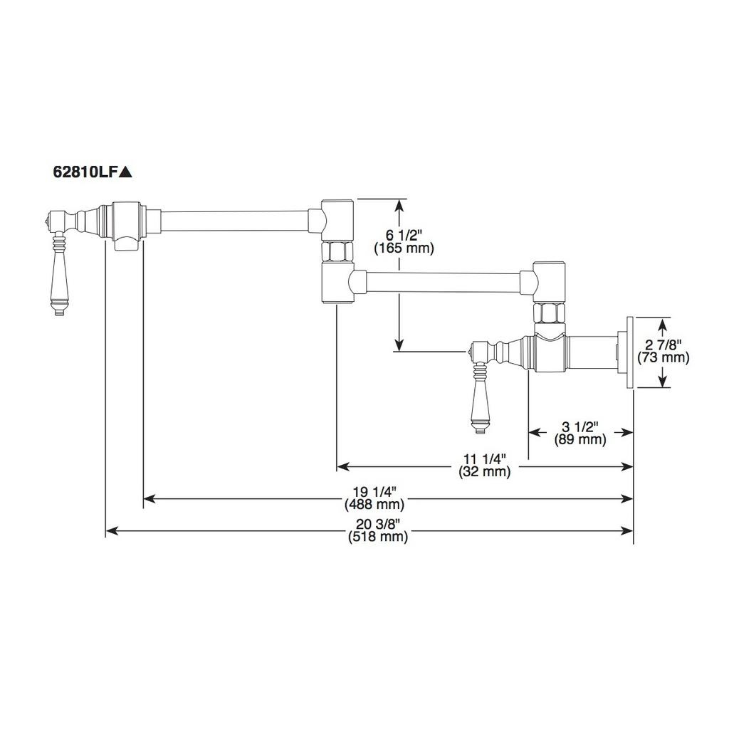 Brizo 62843LF Litze Wall Mounted Pot Filler Chrome 2