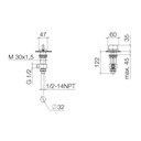 Dornbracht 20004706 Cl.1 Deck Valve Counter Clockwise Closing Hot Platinum Matte 2