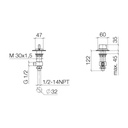 Dornbracht 20005706 Cl.1 Deck Valve Counter Clockwise Closing Hot Chrome 2
