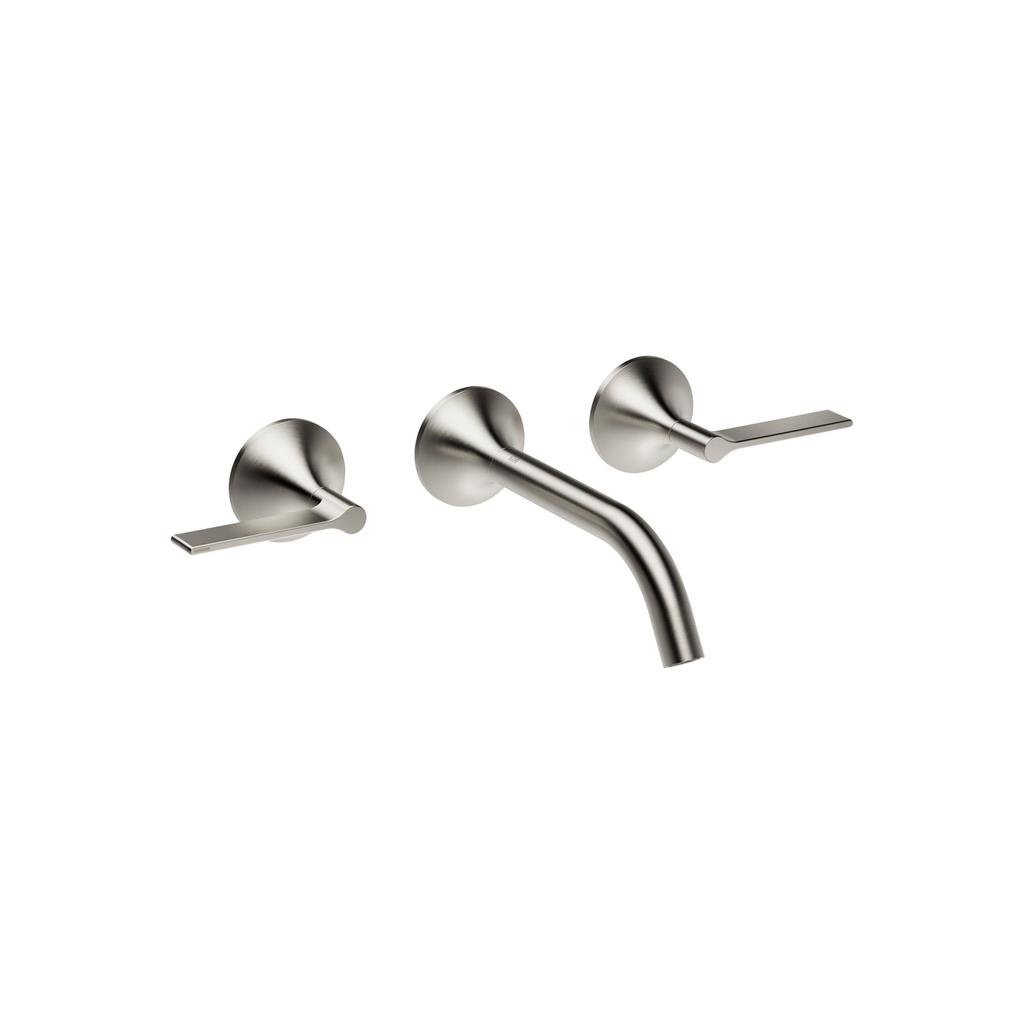 Dornbracht 36712819 Vaia Wall Mounted Lavatory Faucet Lever Handles Platinum Matte 1