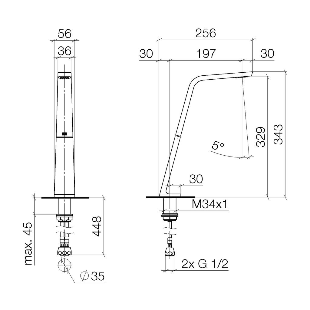 Dornbracht 13717705 Cl.1 Lavatory Spout Platinum Matte 2