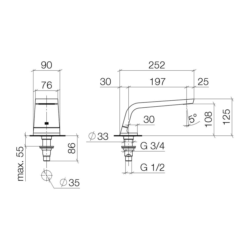 Dornbracht 13612705 Cl.1 Tub Spout Platinum Matte 2