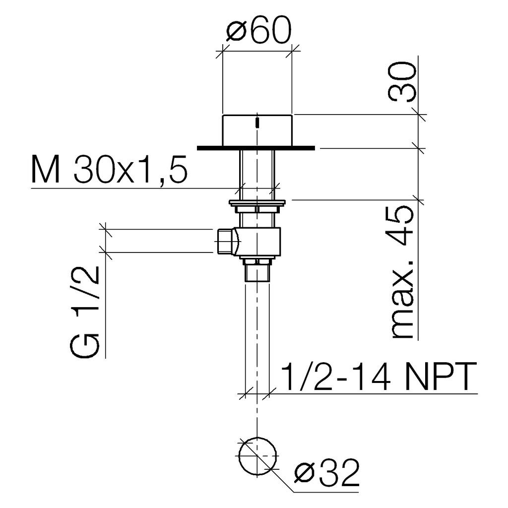 Dornbracht 20000740 Deque Deck Valve Platinum Matte 2
