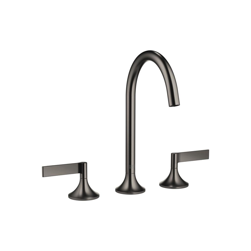 Dornbracht 20713819 Vaia Three Hole Faucet Lever Handle Dark Platinum Matte 1
