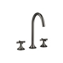 Dornbracht 20713809 Vaia Three Hole Faucet Cross Handle Dark Platinum Matte 1