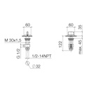 Dornbracht 20001705 Cl.1 Deck Valve Clockwise Closing Cold Chrome 2