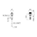 Dornbracht 20006705 Cl.1 Deck Valve Clockwise Closing Cold Chrome 2