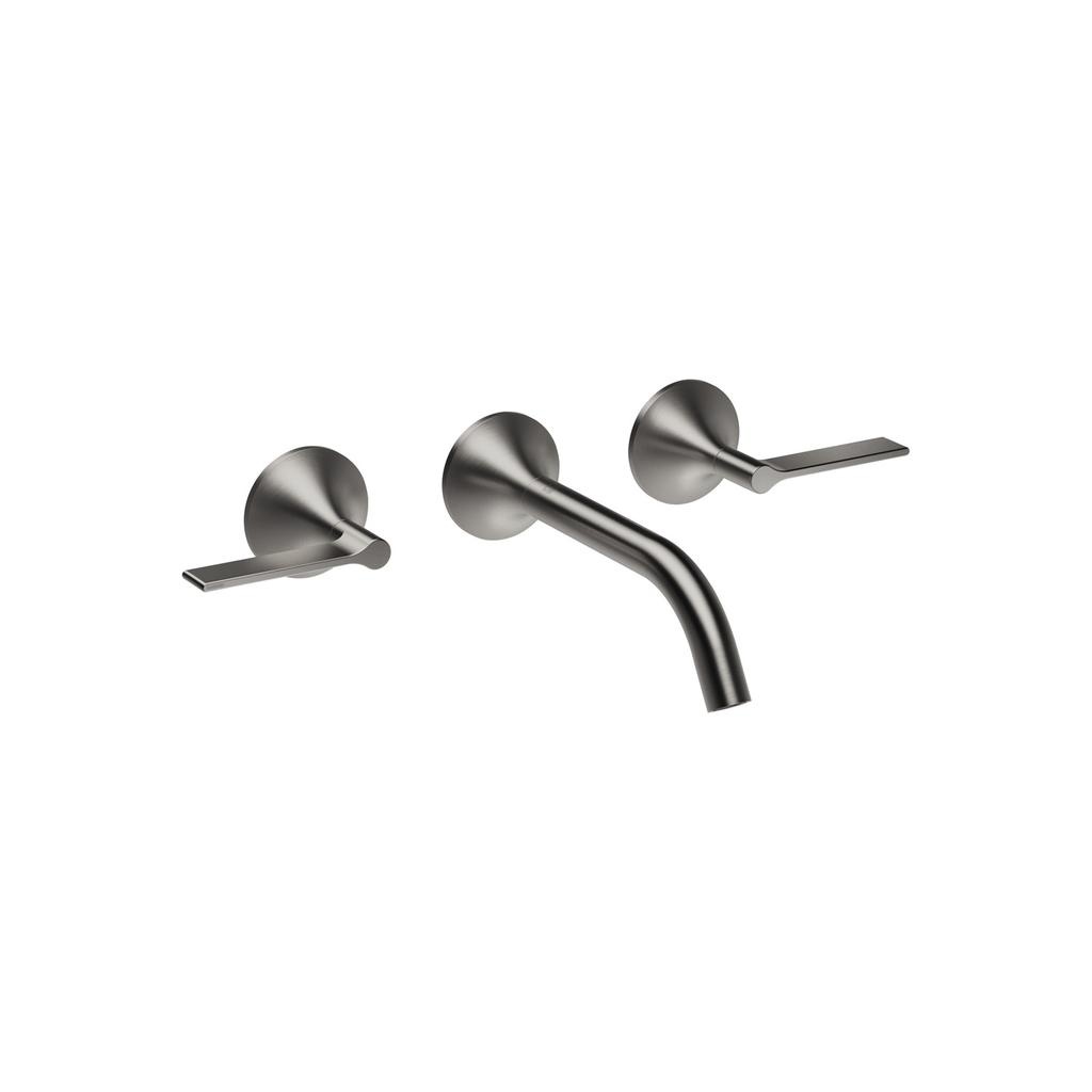 Dornbracht 36712819 Vaia Wall Mounted Lavatory Faucet Lever Handles Dark Platinum Matte 1