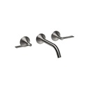 Dornbracht 36712819 Vaia Wall Mounted Lavatory Faucet Lever Handles Dark Platinum Matte 1