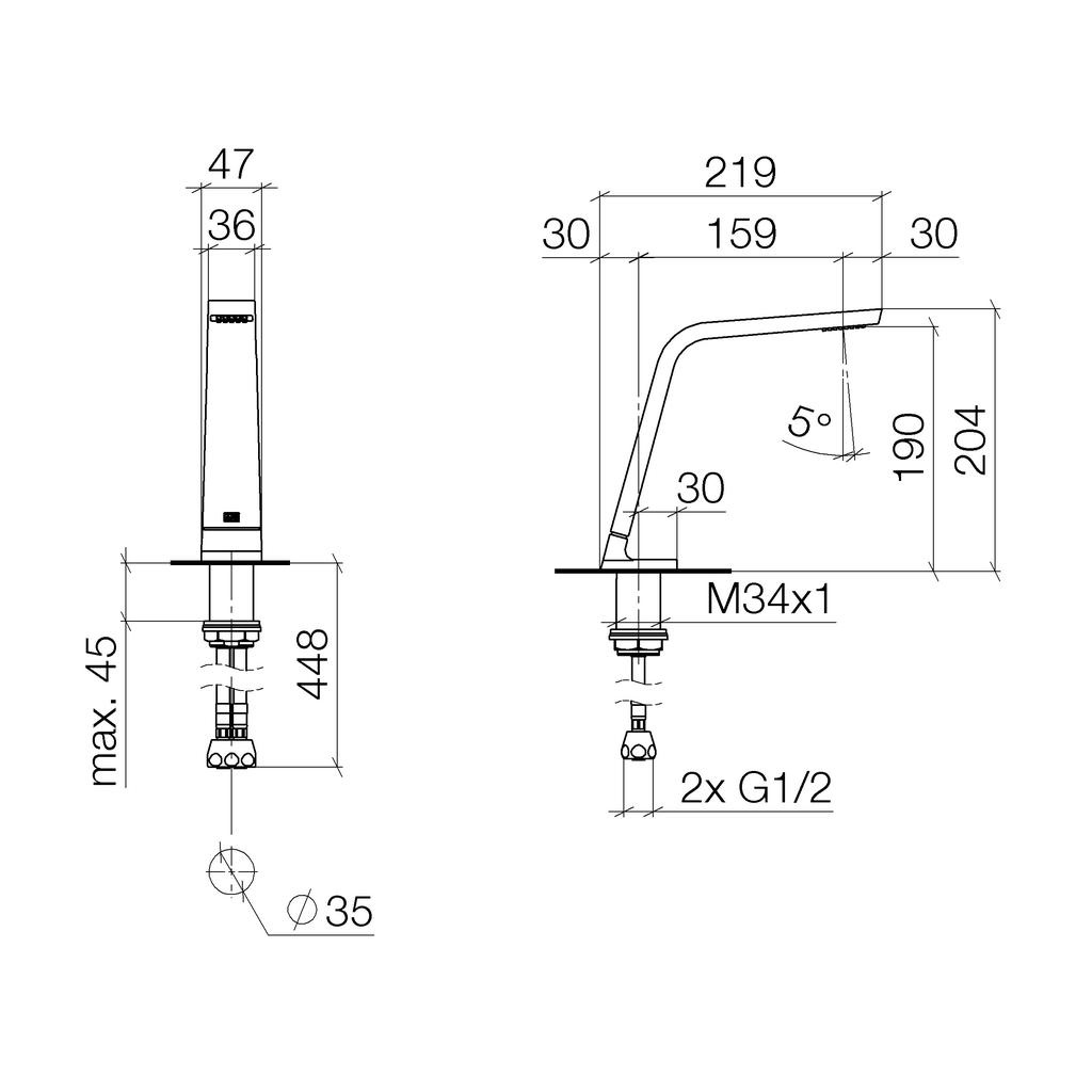 Dornbracht 13715705 Cl.1 Lavatory Spout Platinum Matte 2