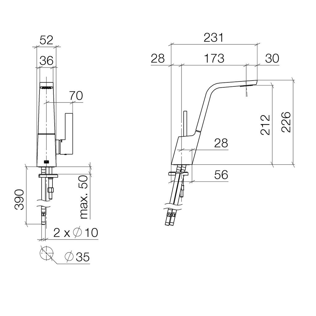 Dornbracht 33521705 Cl.1 Single Lever Mixer Platinum Matte 2