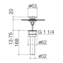 Dornbracht 10125970 Vaia Umbrella Drain Platinum Matte 2