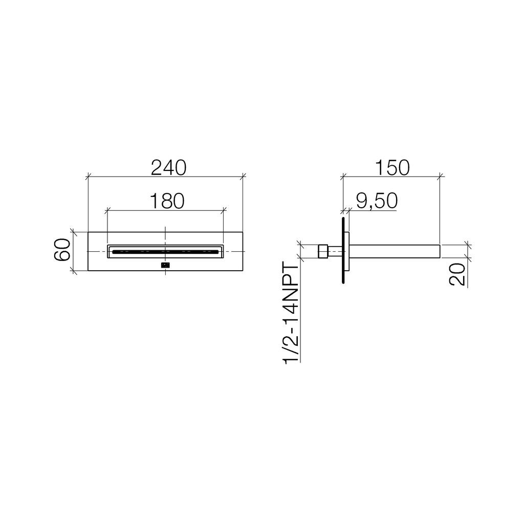 Dornbracht 13415979 Cl.1 Rectangular Cascade Tub Spout Platinum Matte 2