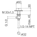 Dornbracht 20000741 Deque Deck Valve Platinum Matte 2