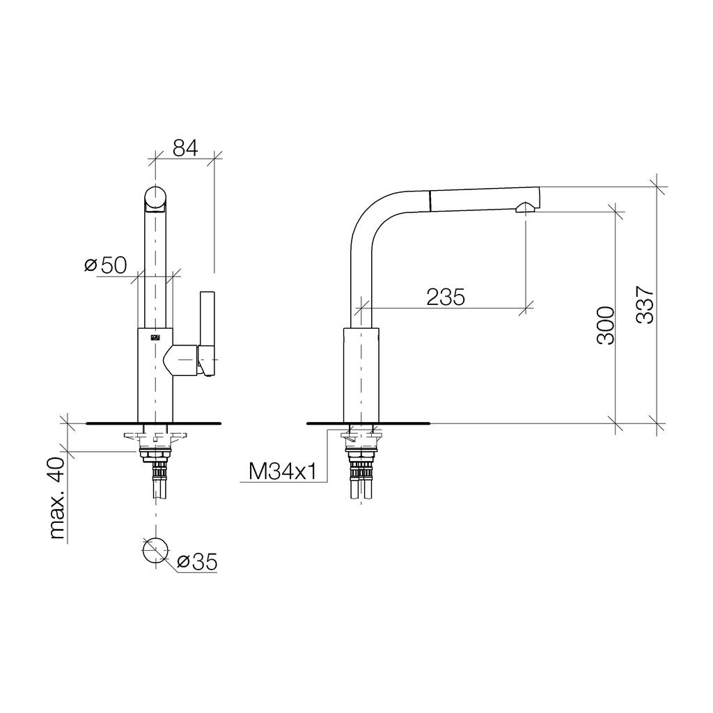 Dornbracht 33840790 Elio Pull Out Kitchen Faucet Platinum Matte 2