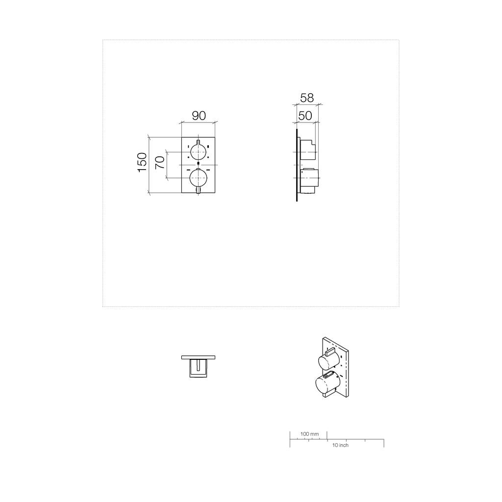 Dornbracht 36428670 Imo Three Way Thermostat Platinum 2