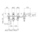 Dornbracht 20700370 Madison Flair Three Hole Lavatory Faucet Durabrass 2