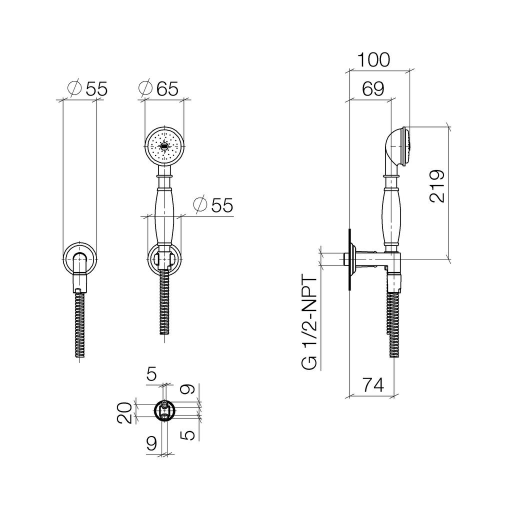 Dornbracht 27803361 Madison Handshower Set Platinum Matte 2