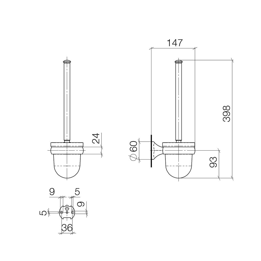 Dornbracht 83900361 Madison Toilet Brush Set Platinum Matte 2