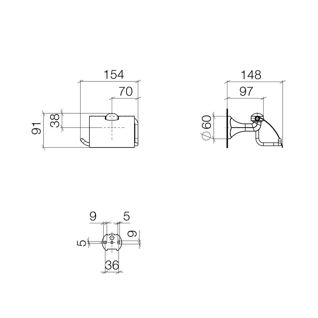 Dornbracht 83510361 Madison Tissue Holder With Cover Platinum Matte 2