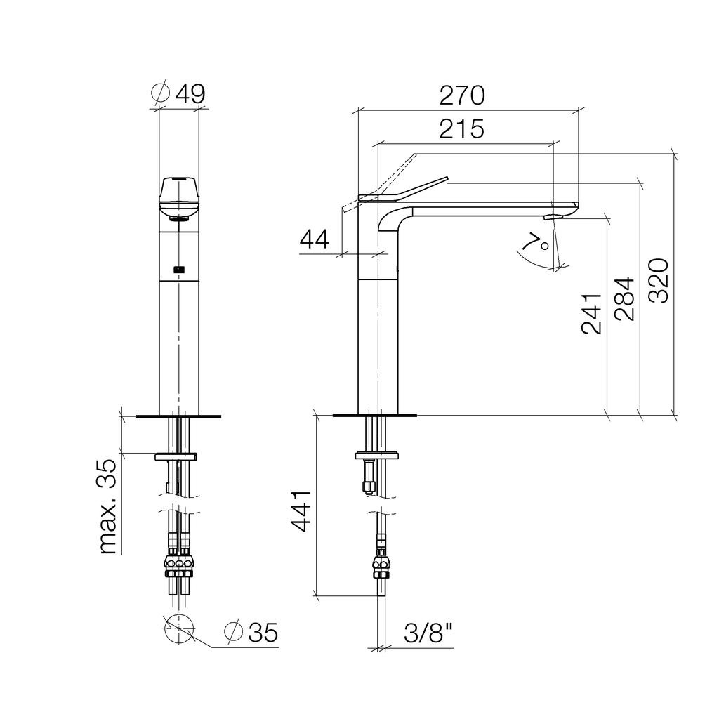 Dornbracht 33537845 Lisse Single Lever Mixer Platinum Matte 2
