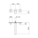 Dornbracht 36717782 Mem Wall Mounted Lavatory Faucet Platinum Matte 2