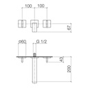 Dornbracht 36712782 Mem Wall Mounted Lavatory Faucet Platinum Matte 2