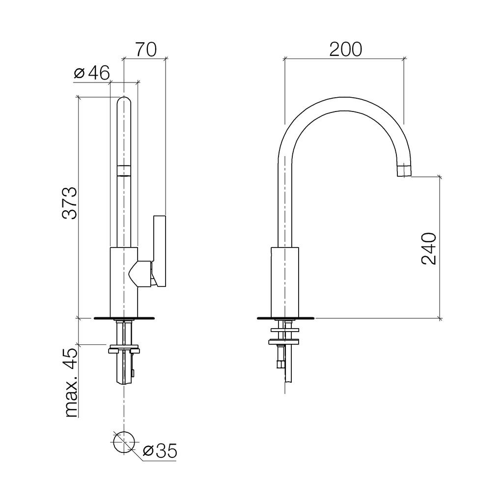 Dornbracht 33800875 Tara Ultra Single Lever Mixer Platinum Matte 2