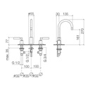 Dornbracht 20710882 Tara Three Hole Lavatory Faucet Black Matte 2