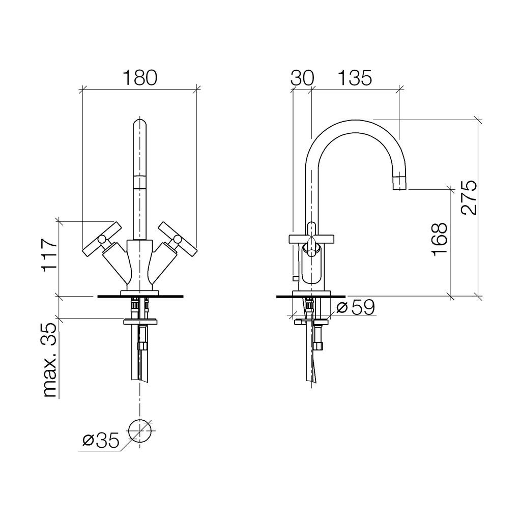 Dornbracht 22512892 Tara Single Hole Faucet Black Matte 2