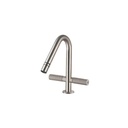 Treemme 6024 Single Hole Bidet Faucet Two Handles Swivel Spray Stainless 1