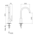Dornbracht 33800875 Tara Ultra Single Lever Mixer Platinum Matte 2