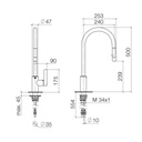 Dornbracht 33870875 Tara Ultra Pull Down Kitchen Faucet Platinum Matte 2