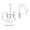 Dornbracht 20713882 Tara Three Hole Lavatory Faucet Black Matte 2