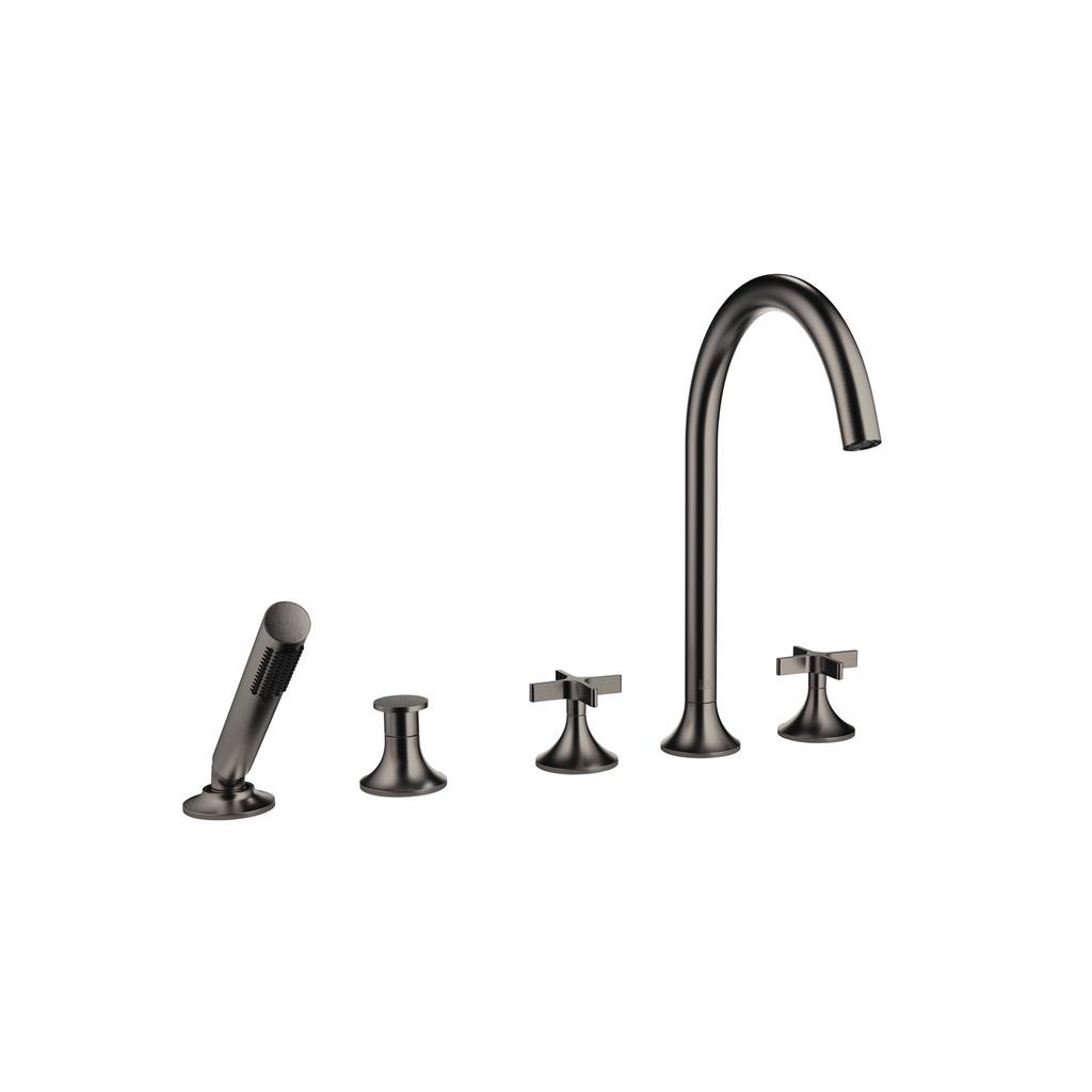 Dornbracht 27522809 Vaia Five Hole Tub Set With Hand Shower Set Dark Platinum Matte 1