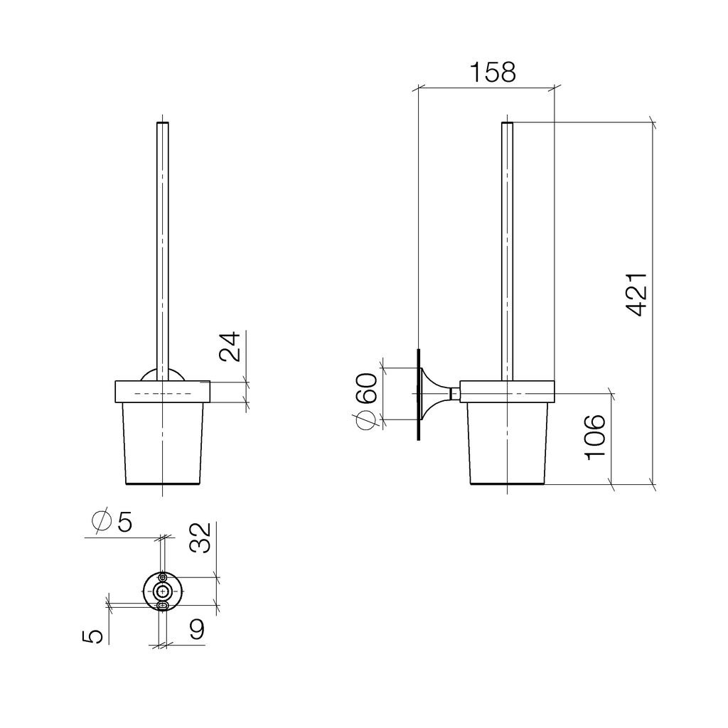 Dornbracht 83900809 Vaia Toilet Brush Set Platinum Matte 2