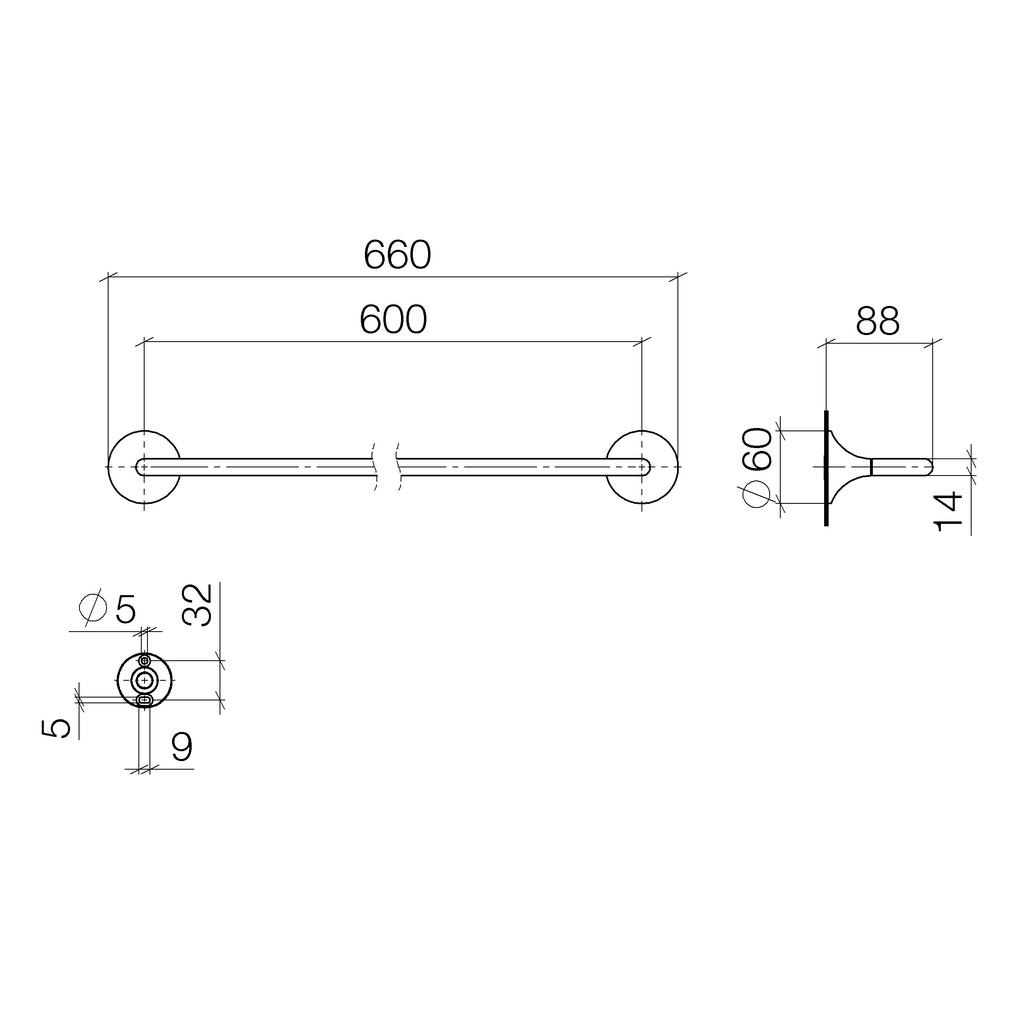 Dornbracht 83060809 Vaia Towel Bar Platinum Matte 2
