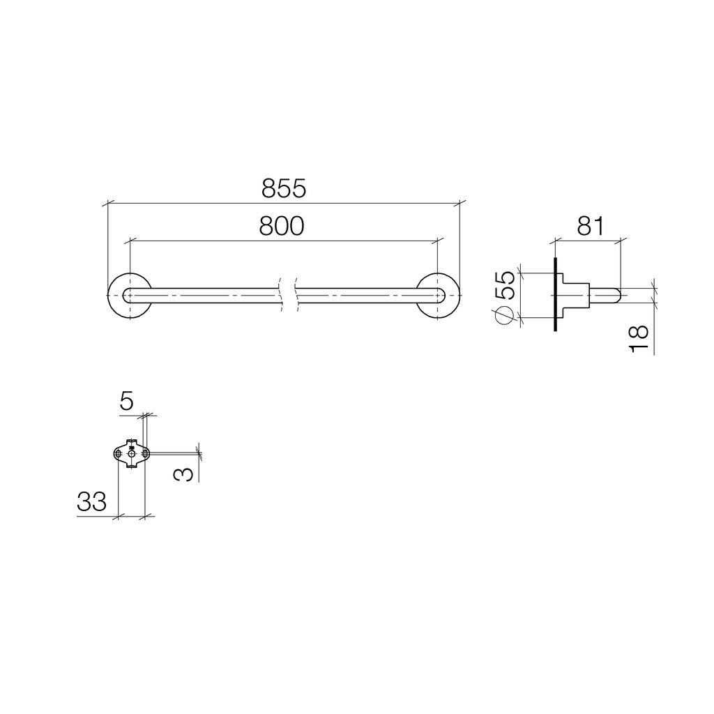 Dornbracht 83080892 Tara Towel Bar Chrome 2