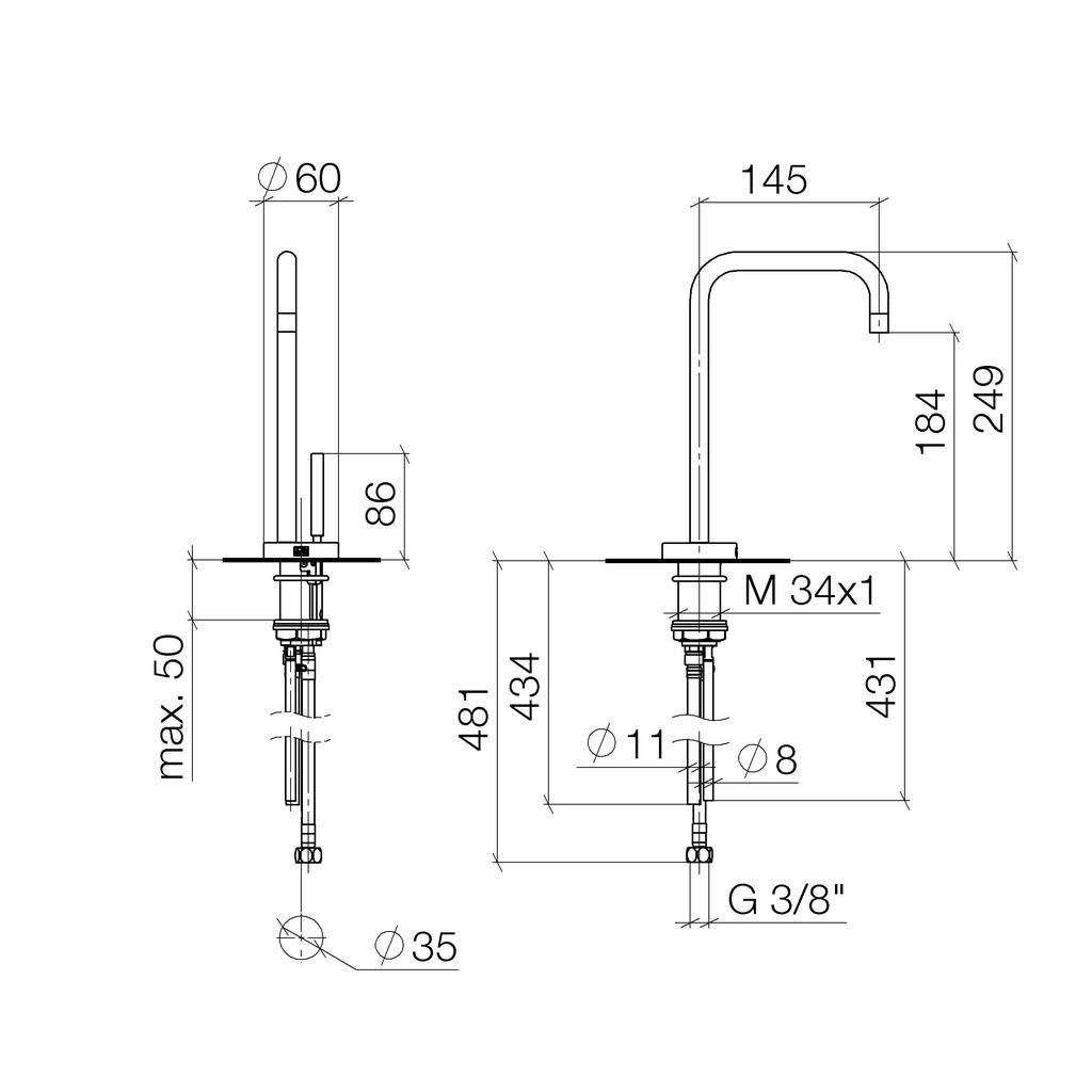 Dornbracht 17861625 Meta.02 Hot & Cold Water Dispenser Platinum Matte 2