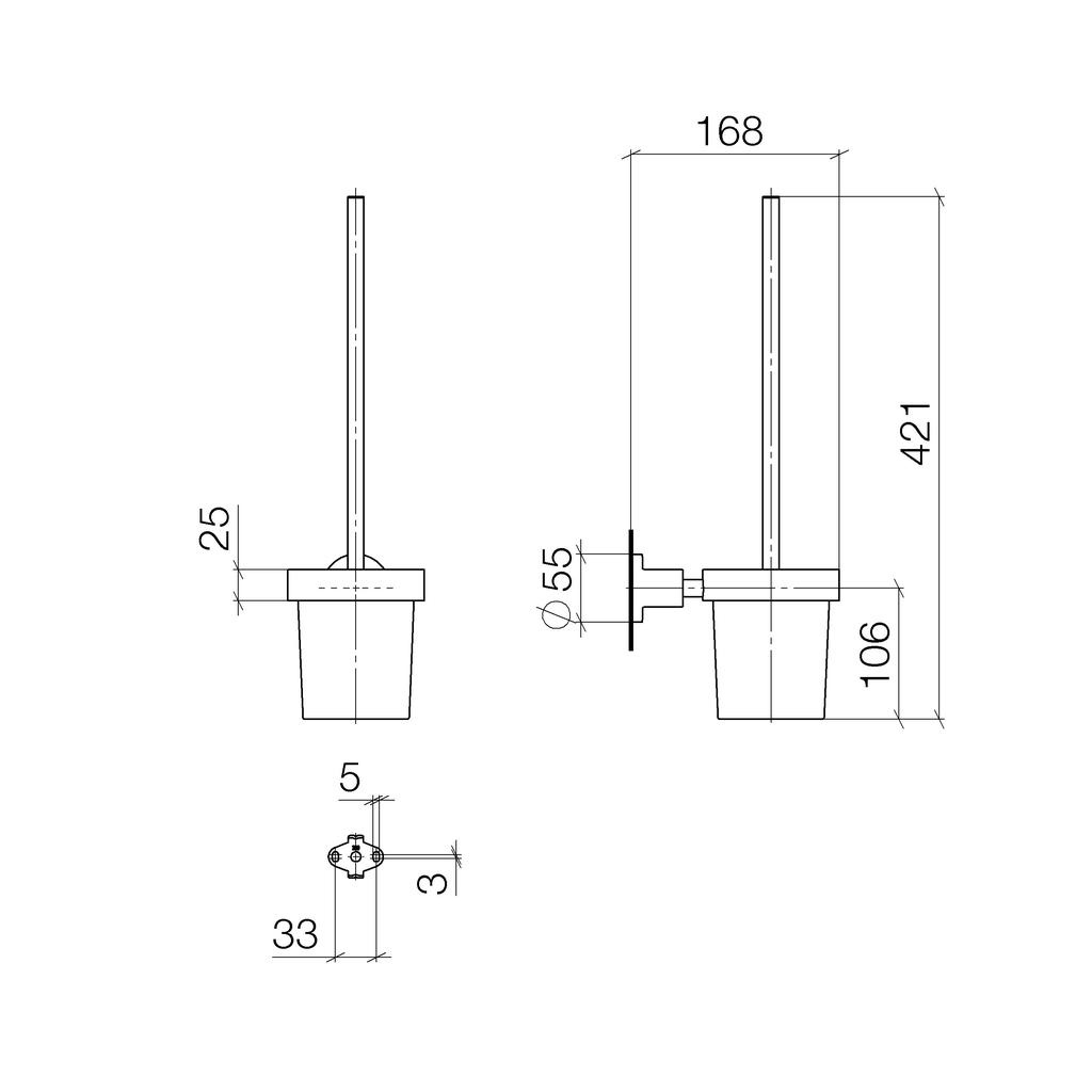 Dornbracht 83900892 Tara Toilet Brush Set Platinum Matte 2
