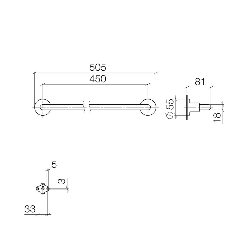 Dornbracht 83045892 Tara Towel Bar Platinum 2